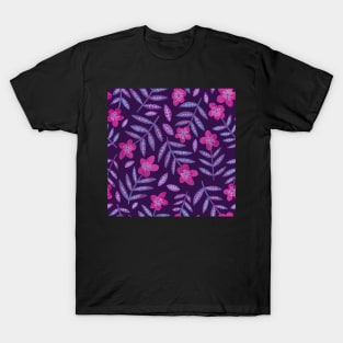 Pink and purple very peri marbled flowers T-Shirt